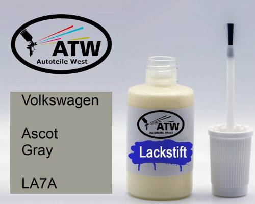 Volkswagen, Ascot Gray, LA7A: 20ml Lackstift, von ATW Autoteile West.